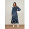 Fabienne Chapot maxi jurk Caro Tara met stippen blauw