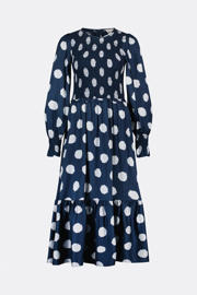 thumbnail: Fabienne Chapot maxi jurk Caro Tara met stippen blauw