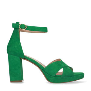   suède sandalettes groen