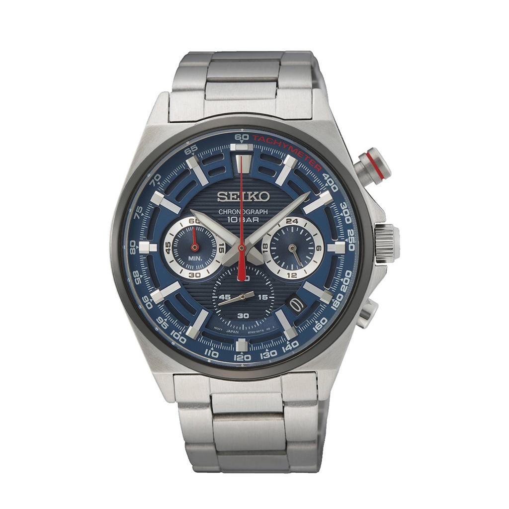 Seiko horloge SSB407P1 zilverkleurig