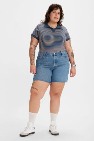 90s 501® Shorts (Plus) high waist straight fit jeans short blauw