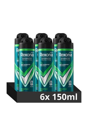 Quantum Dry anti-transpirant deodorant spray - 6 x 150 ml