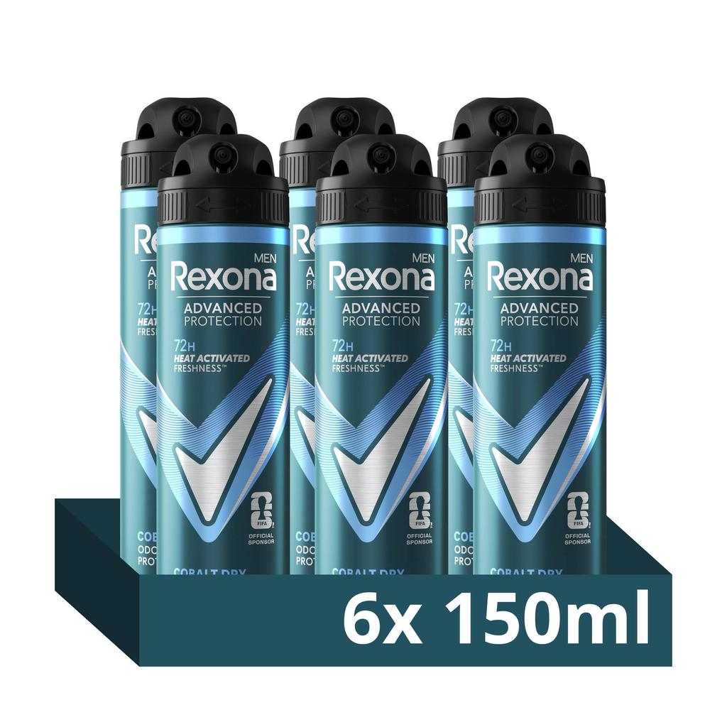 Rexona Men Advanced Protection Cobalt Dry anti-transpirant deodorant spray - 6 x 150 ml