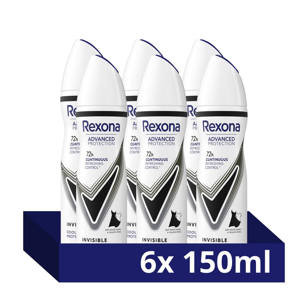 Rexona Women Advanced Protection Invisible anti-transpirant spray - 6 x 150 ml