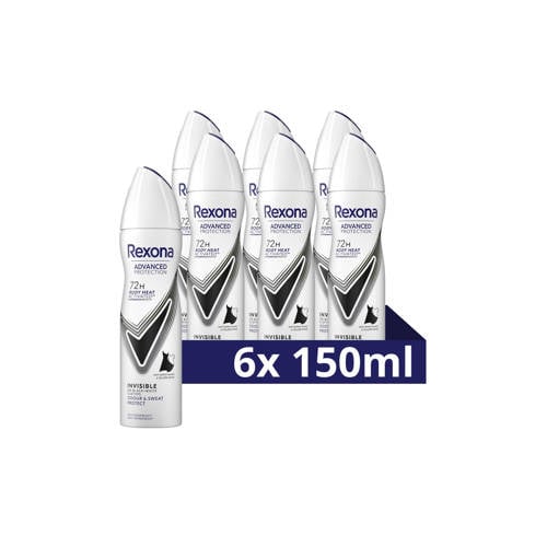 Wehkamp Rexona Women Advanced Protection Invisible anti-transpirant spray - 6 x 150 ml aanbieding