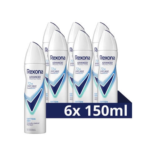Wehkamp Rexona Women Advanced Protection Cotton Dry anti-transpirant spray - 6 x 150 ml aanbieding