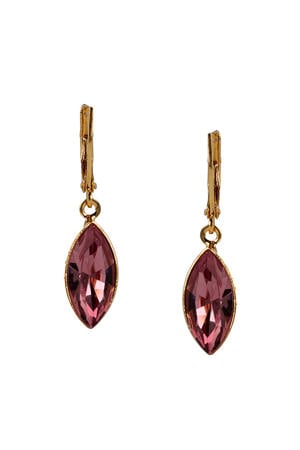 gold plated oorbellen met Swarovski kristallen Blossom