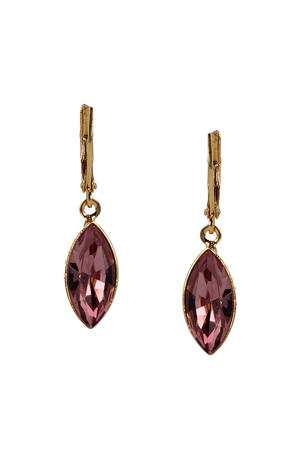 gold plated oorbellen met Swarovski kristallen Blossom