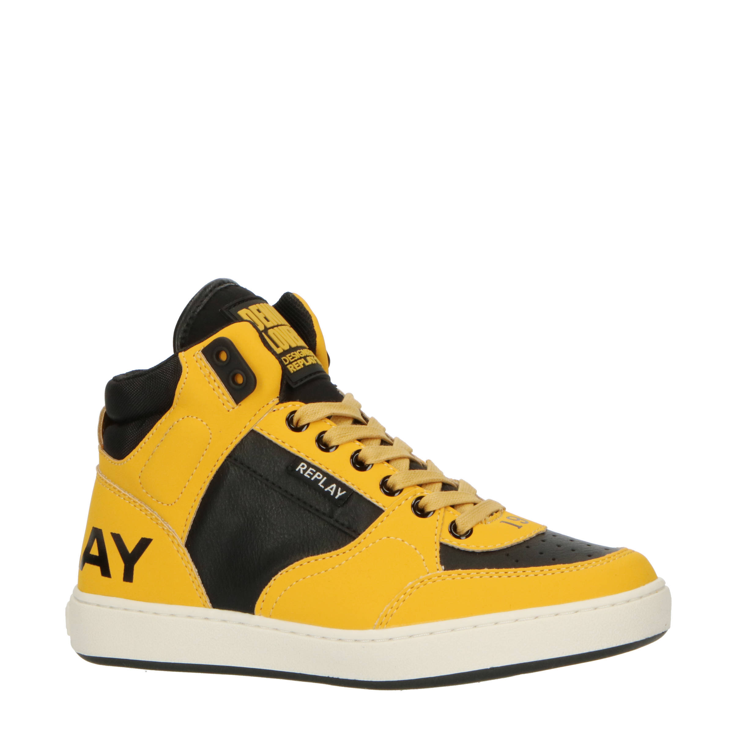 REPLAY Cobra sneakers geel/zwart | wehkamp