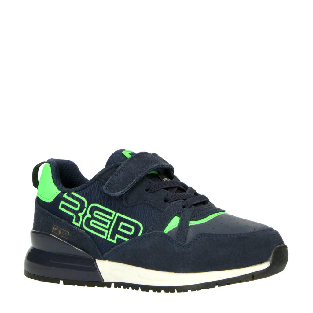 REPLAY Shoot  suède sneakers donkerblauw/groen