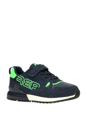 Shoot  suède sneakers donkerblauw/groen