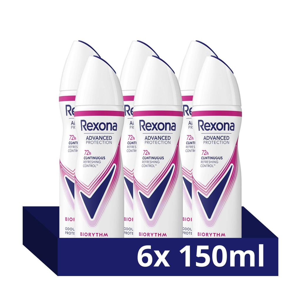 Rexona Women Advanced Protection Biorythm anti-transpirant spray - 6 x 150 ml