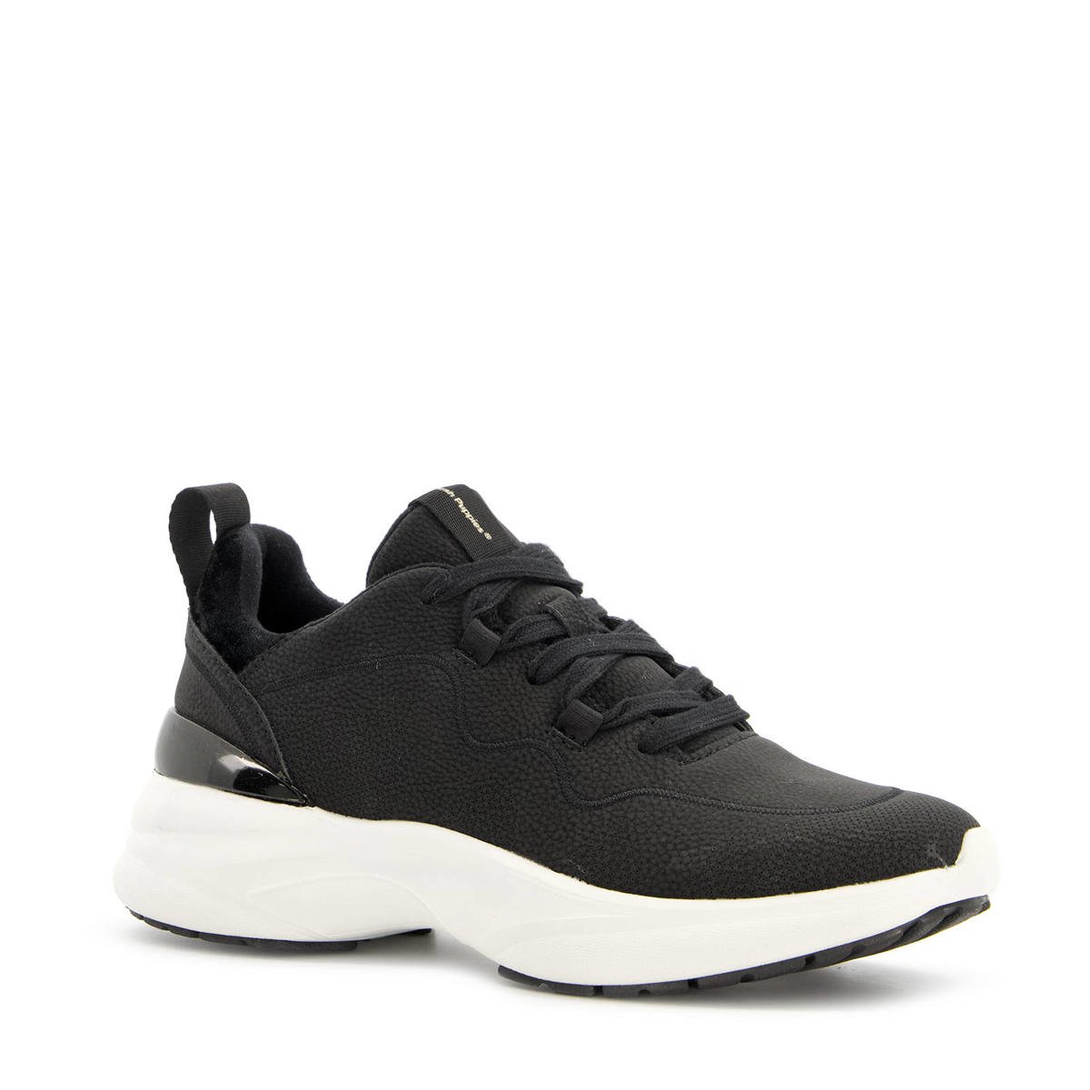 Hush Puppies sneakers zwart kopen? Morgen in huis wehkamp