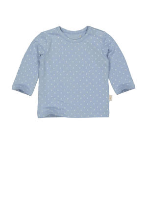 baby basic longsleeve LNELSONNOS met all over print zachtblauw/wit