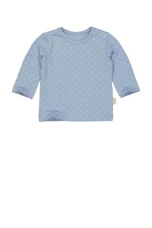 baby basic longsleeve LNELSONNOS met all over print zachtblauw/wit