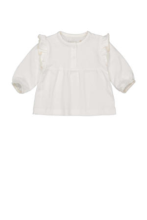 baby basic top LNORANOS met ruches offwhite