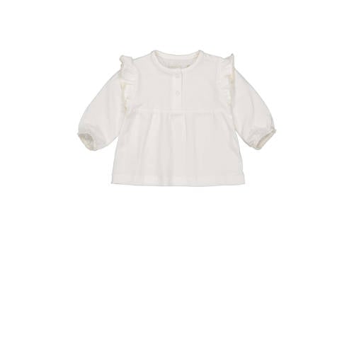 LEVV Newborn baby basic top LNORANOS met ruches offwhite afbeelding