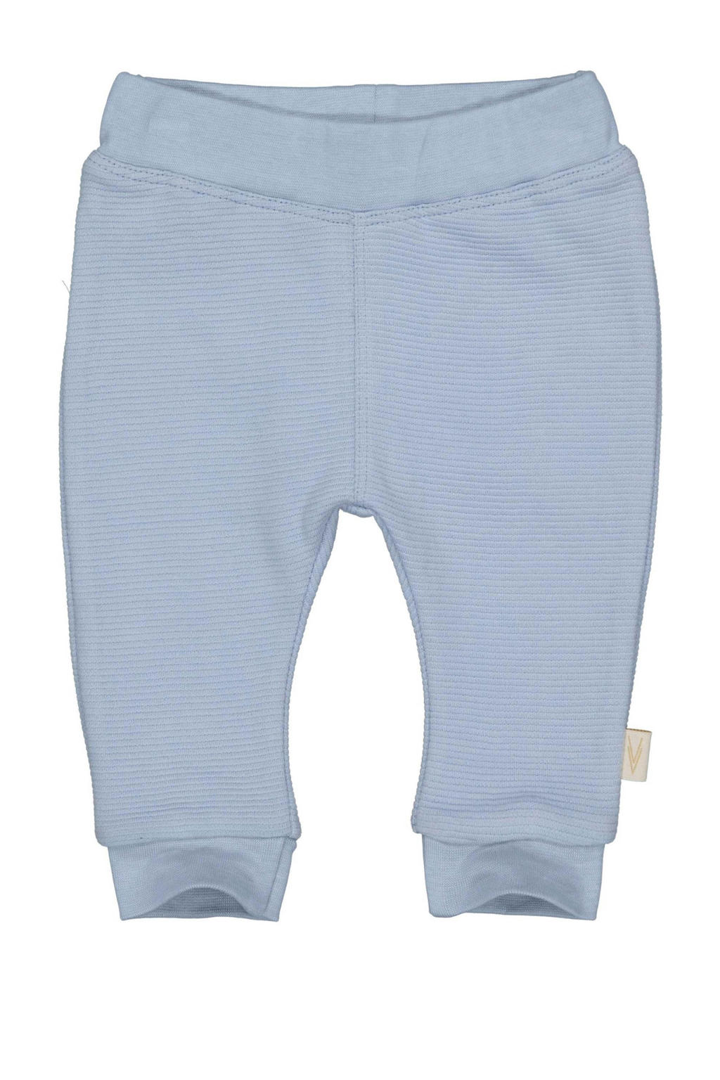 Blauwe LEVV baby regular fit broek van katoen met effen