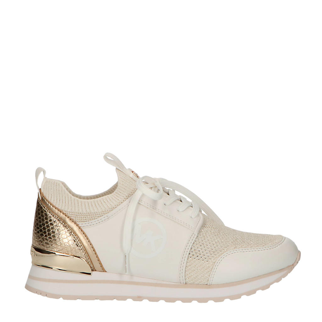 Michael Kors Dash Knit Trainer sneakers wit/goud wehkamp