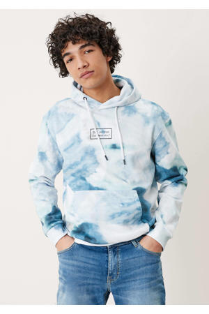 tie-dye hoodie blauw/wit