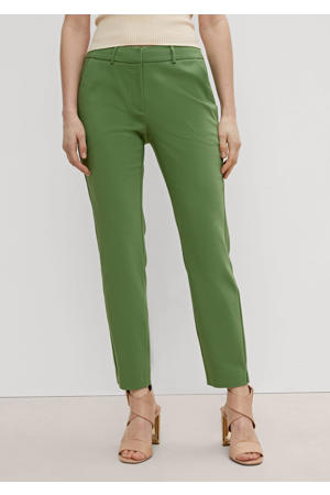 cropped high waist slim fit pantalon groen