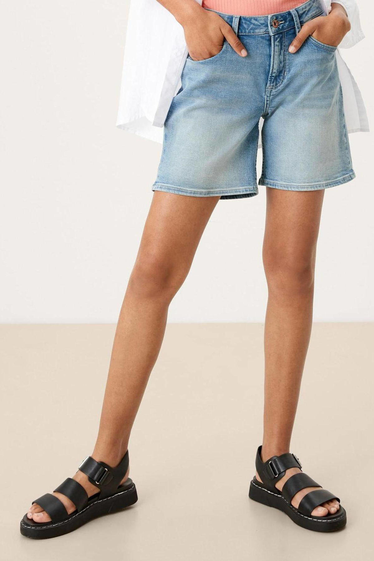 Bermuda Jean S.Oliver Avec Ceinture - 98% Coton - Pour Fille - Style Décontracté