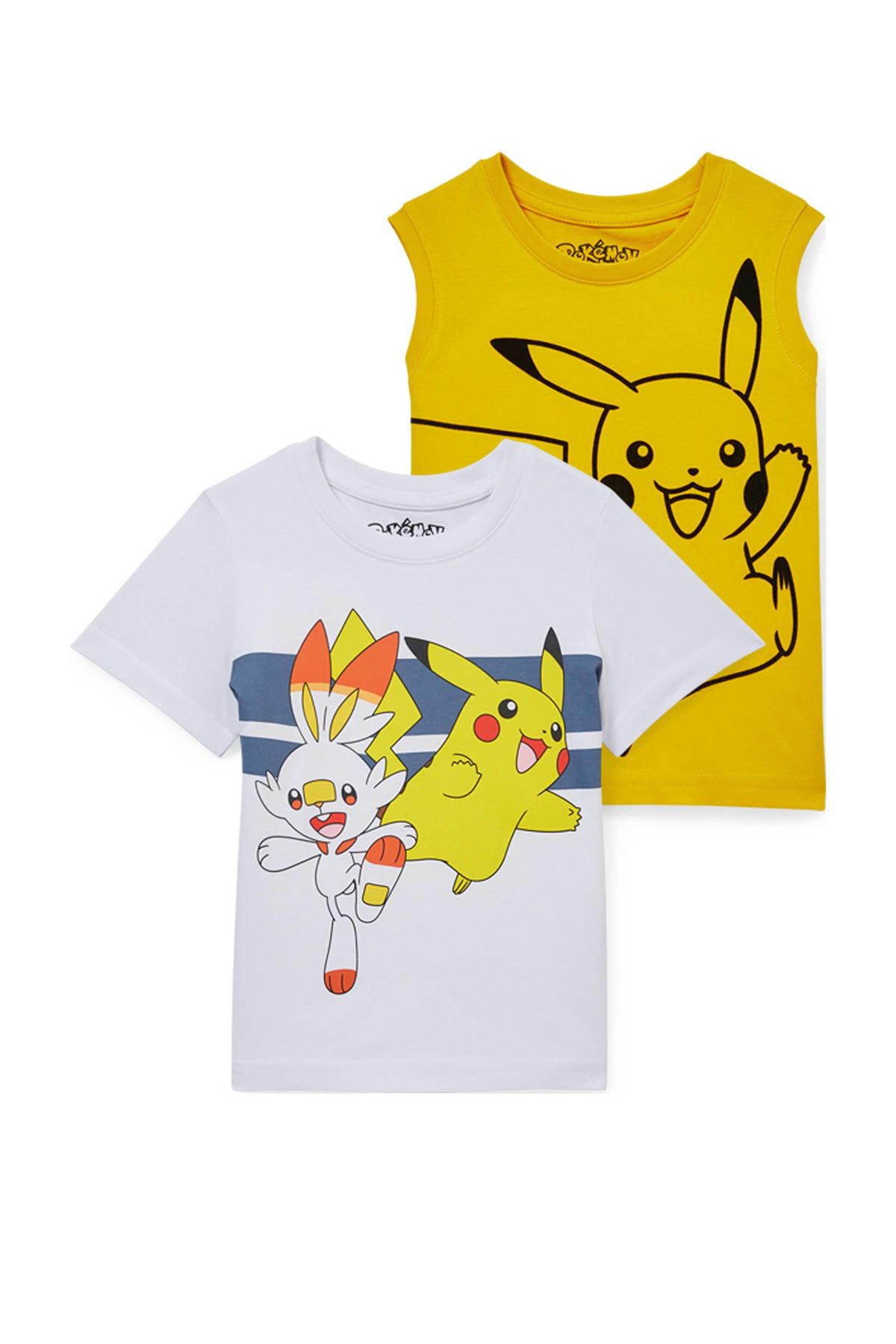 los van Wierook roman C&A Pokemon T-shirt + singlet geel/wit | wehkamp