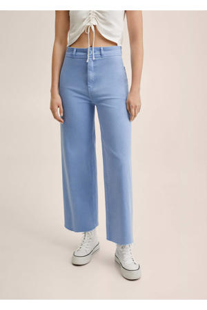 cropped high waist wide leg jeans pastelblauw