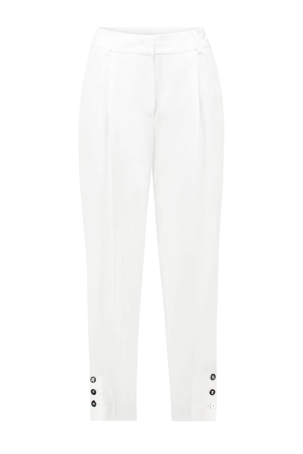 Claudia Sträter cropped high waist tapered fit pantalon wit