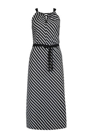 gestreepte halter jurk zwart/wit