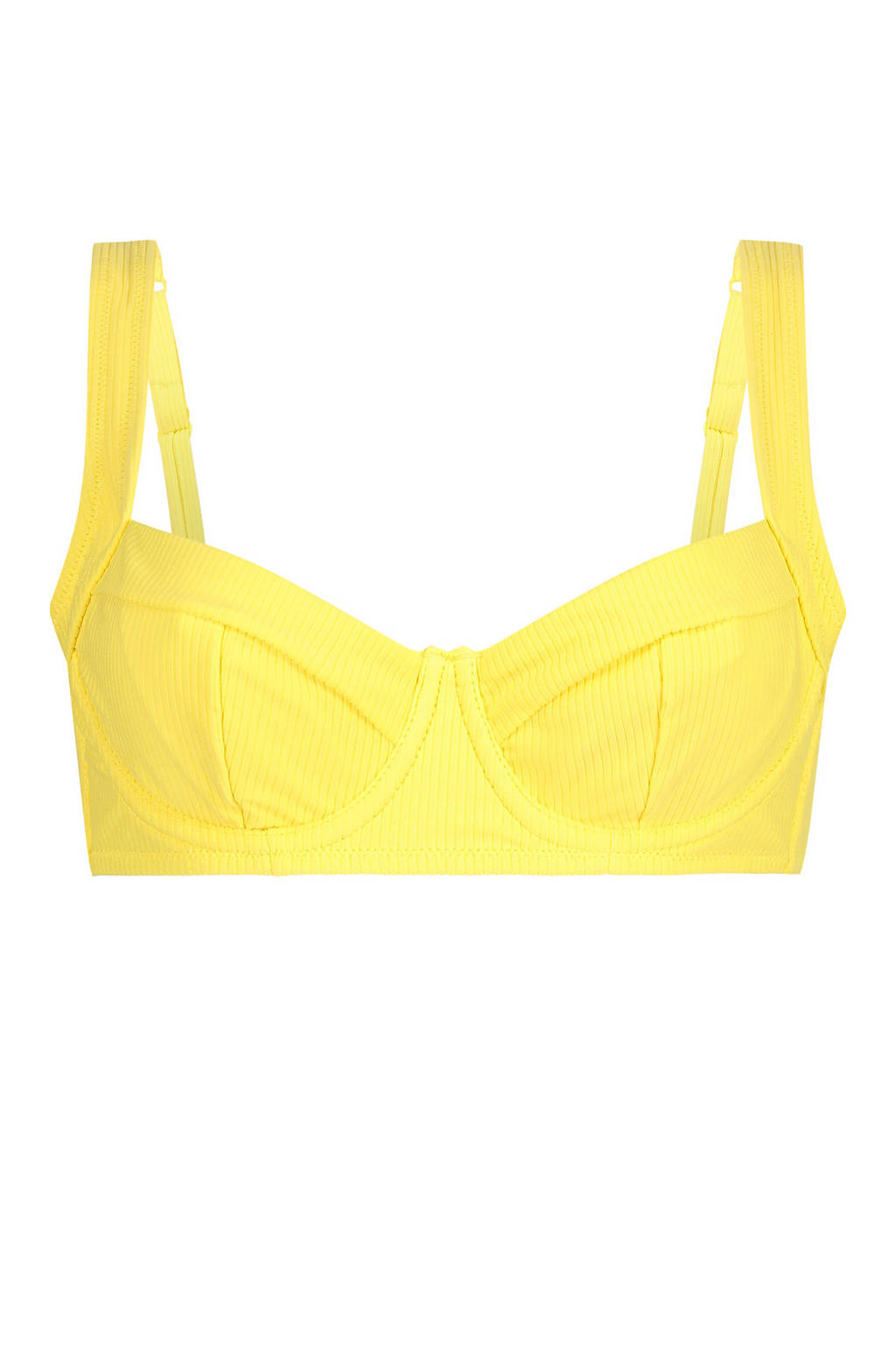 Hunkemöller beugel bikinitop Lana met ribstructuur geel