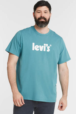 T-shirt Plus Size met logo brittany blue