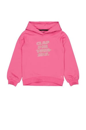 hoodie Robien met tekst roze