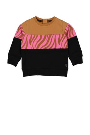sweater Serena bruin/roze/zwart