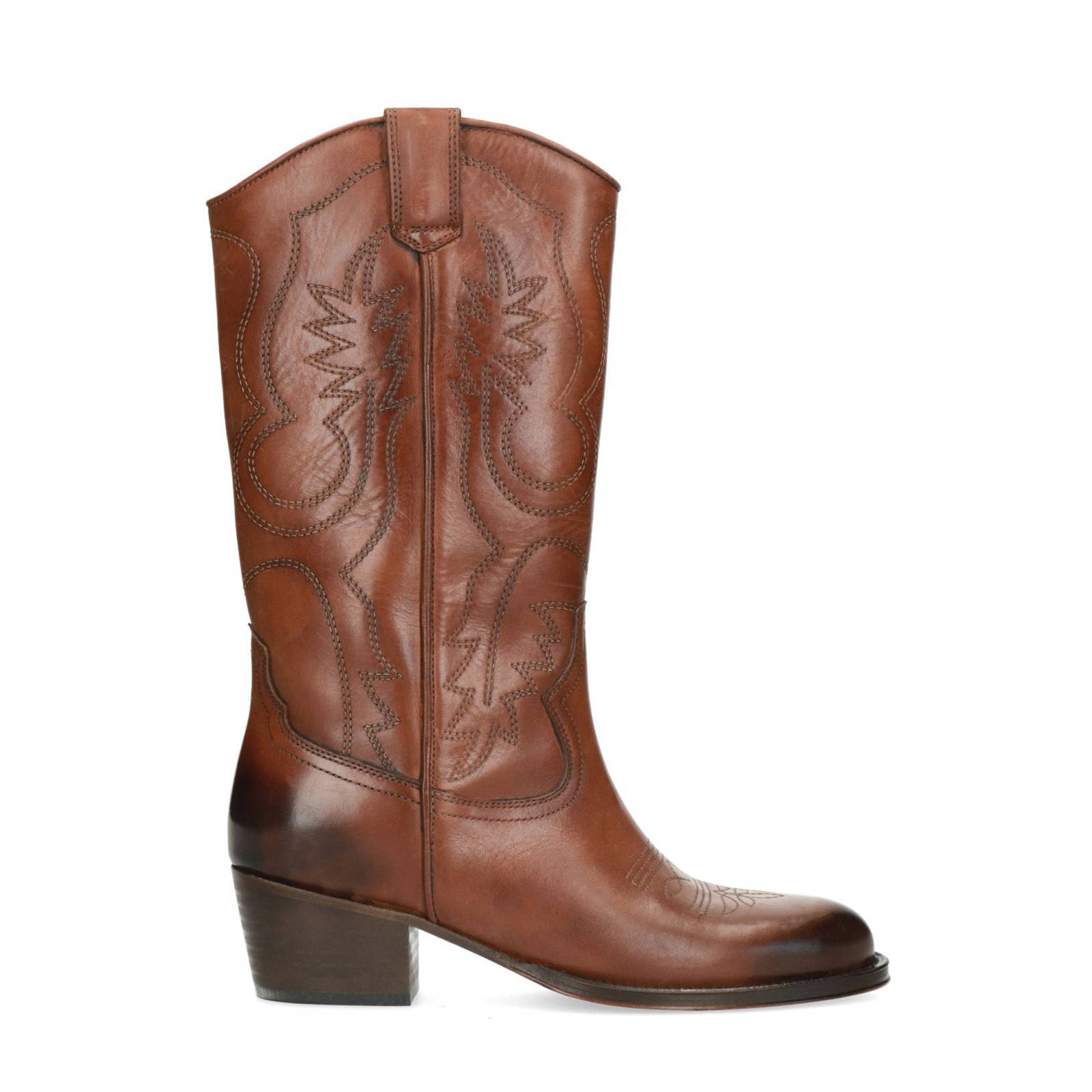 Sacha leren cowboylaarzen cognac | wehkamp