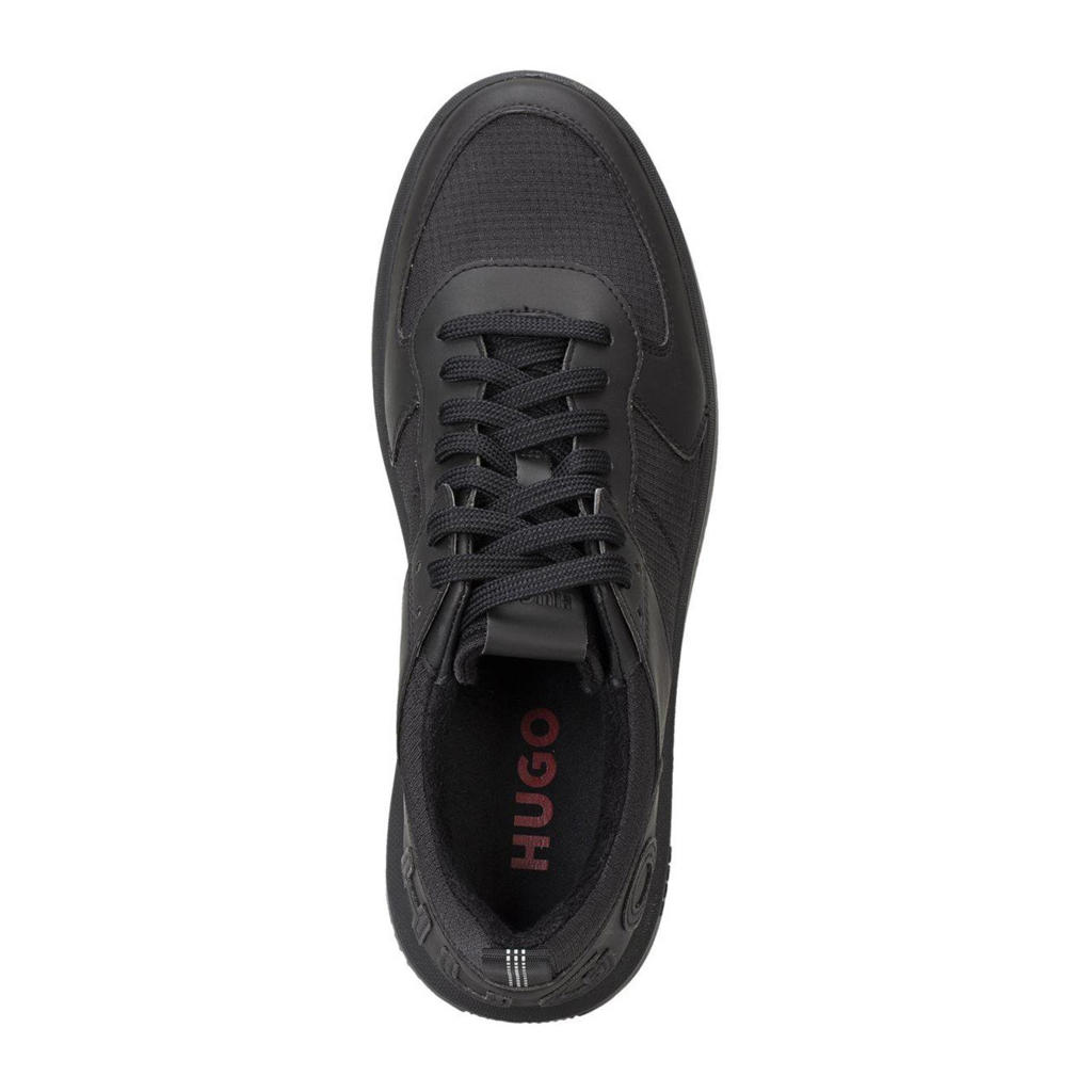 HUGO Kilian Tenn leren sneakers zwart