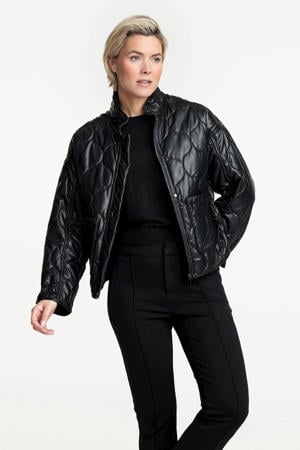 quilted gewatteerde jas Jacket PU Quilted zwart