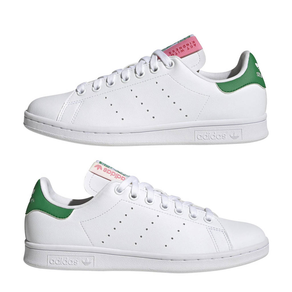 adidas Originals Stan Smith wit/groen/roze | wehkamp