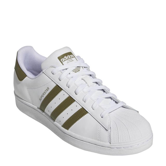 bagage Uitbeelding Omgekeerde adidas Originals Superstar sneakers wit/olijfgroen | wehkamp