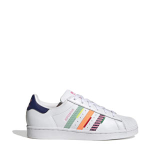 Superstar  sneakers wit/donkerblauw/groen/oranje