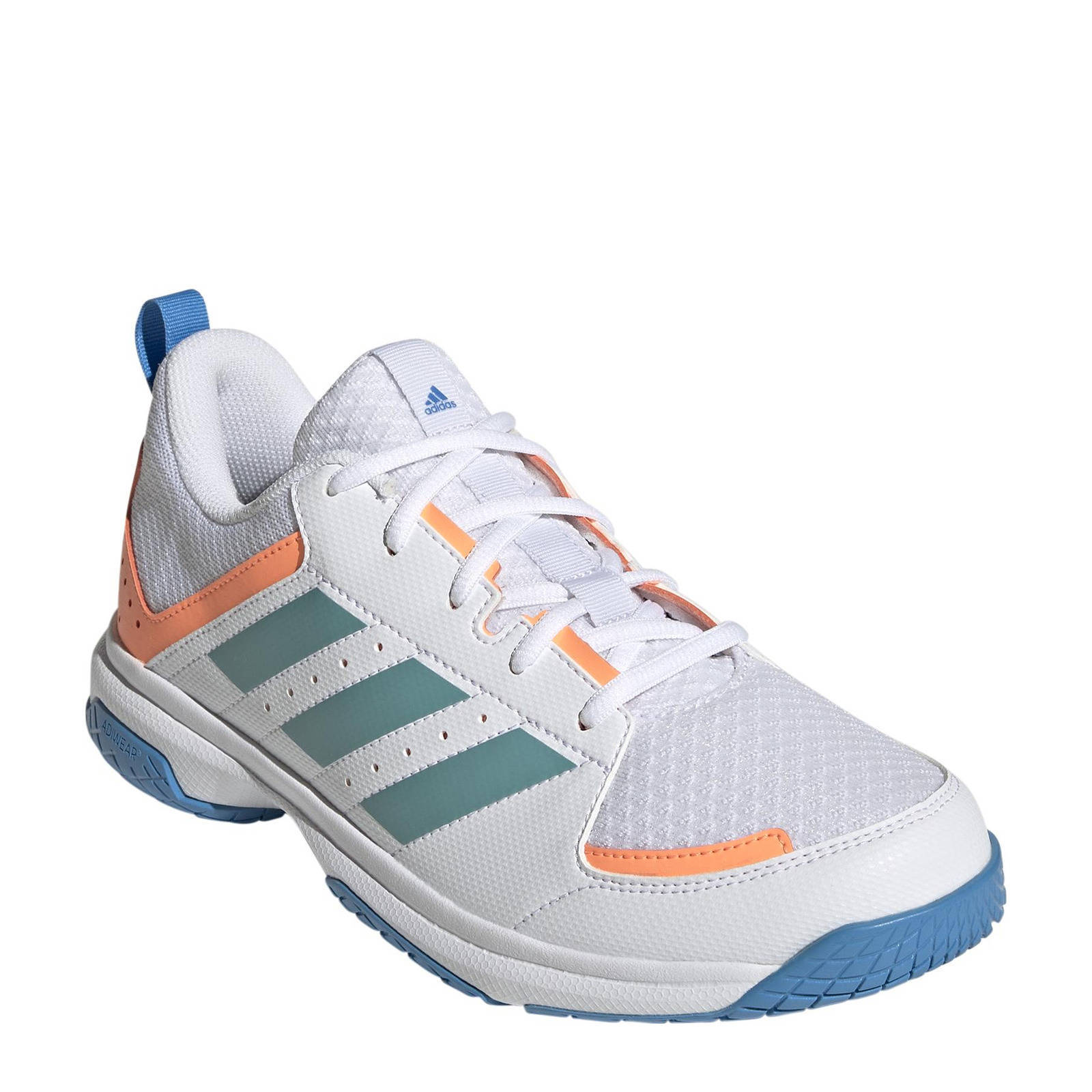 adidas Performance Ligra 7 zaalsportschoenen wit/oranje/blauw/groen |  wehkamp