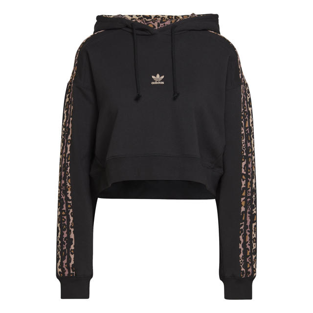 Stier kooi Luiheid adidas Originals hoodie zwart/luipaardprint | wehkamp