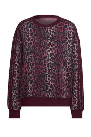 sweater donkerrood/luipaard print