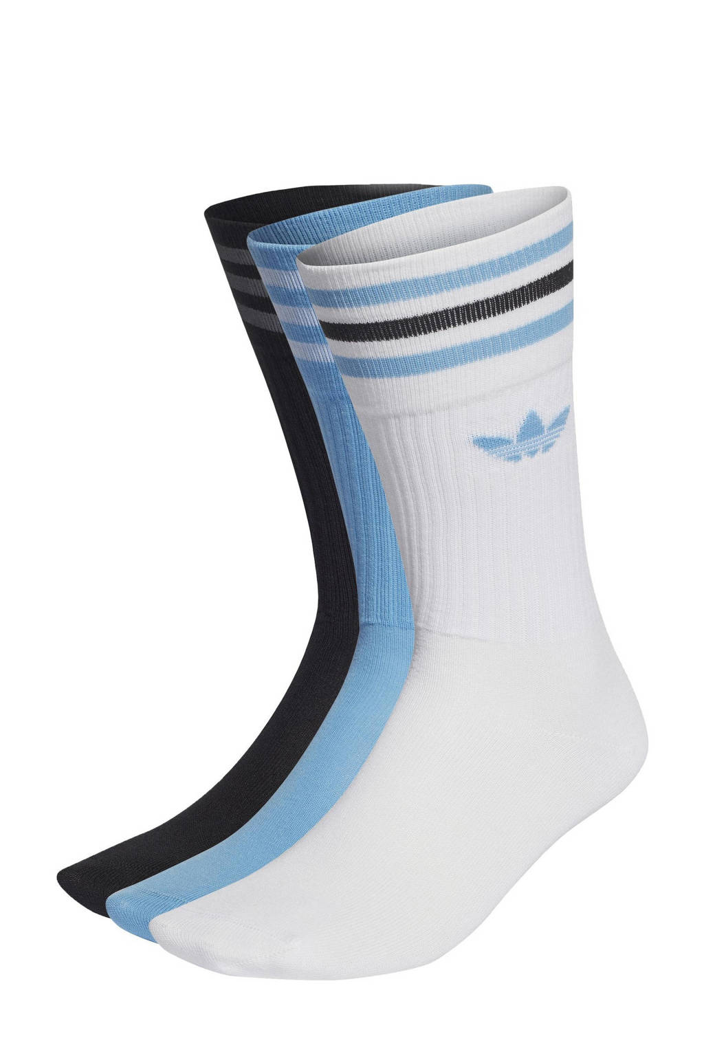 adidas Originals Adicolor sokken - set van 3 wit/lichtblauw/blauw
