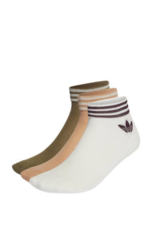Adicolor sokken - set van 3 offwhite/beige/olijfgroen