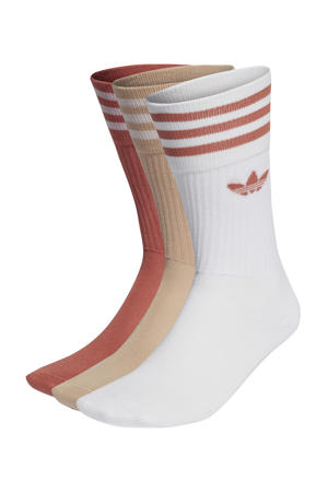 Adicolor sokken - set van 3 wit/zand/brique