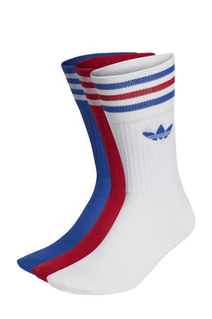 Adicolor sokken - set van 3 wit/rood/kobaltblauw
