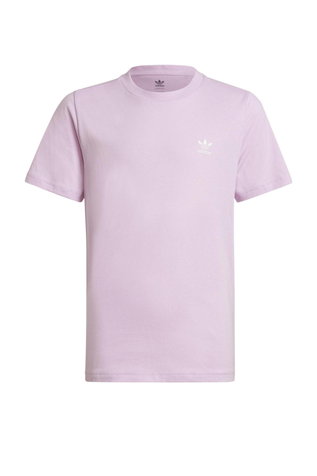 Roze jongens en meisjes adidas Originals Adicolor T-shirt van katoen met logo dessin, korte mouwen en ronde hals