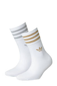 adidas Originals   Adicolor sokken wit/beige/grijs (set van 2)