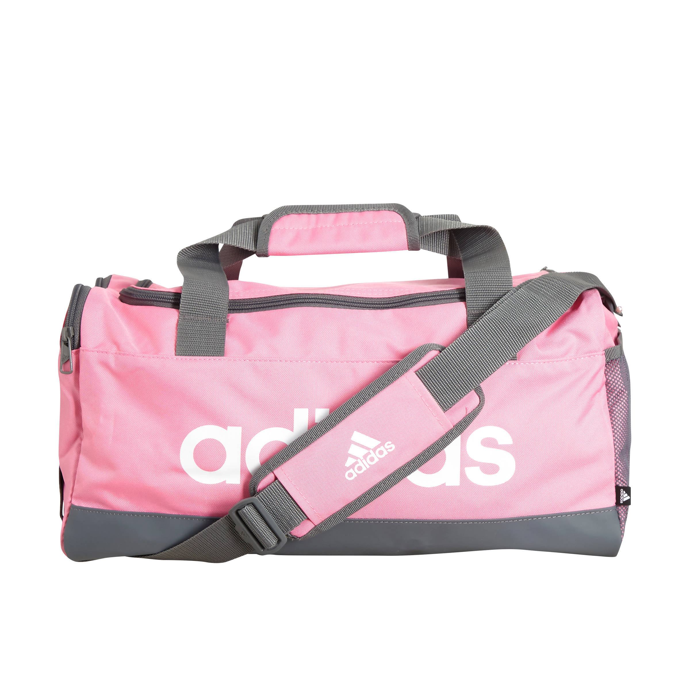 adidas Performance sporttas Linear Duffel S 25L roze/grijs/wit | wehkamp